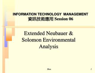 Extended Neubauer &amp; Solomon Environmental Analysis