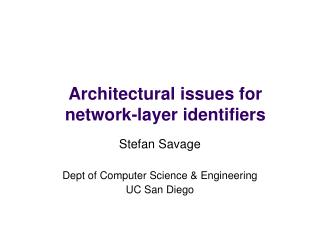 Architectural issues for network-layer identifiers
