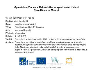 Gymnázium Vincence Makovského se sportovními třídami Nové Město na Moravě