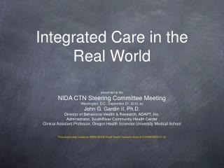 Integrated Care in the Real World