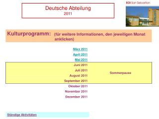 Ständige Aktivitäten