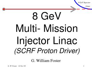 8 GeV Multi- Mission Injector Linac (SCRF Proton Driver)