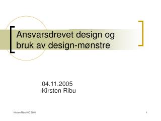 Ansvarsdrevet design og bruk av design-mønstre