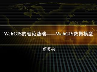 WebGIS 的理论基础—— WebGIS 数据模型