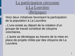 La participation citoyenne à La Louvière (Belgique)