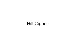 Hill Cipher