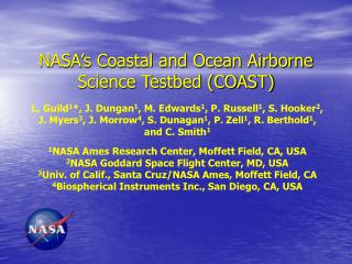 NASA’s Coastal and Ocean Airborne Science Testbed (COAST)