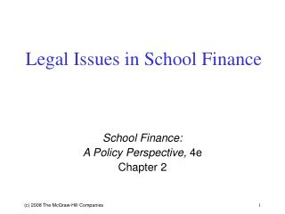 Legal Issues in School Finance