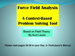 Force Field Analysis A Context-Based Problem Solving Tool