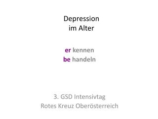 Depression im Alter