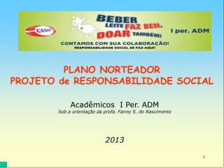 PLANO NORTEADOR PROJETO de RESPONSABILIDADE SOCIAL