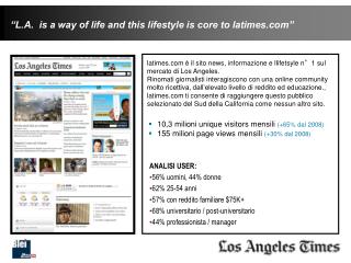 latimes è il sito news, informazione e llifetsyle n°1 sul mercato di Los Angeles.