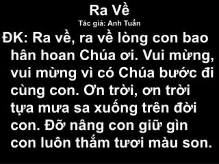 Ra Về Tác giả: Anh Tuấn