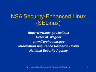 NSA Security-Enhanced Linux (SELinux)