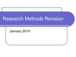 Research Methods Revision