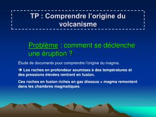 TP : Comprendre l’origine du volcanisme