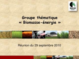 Groupe thématique « Biomasse-énergie »