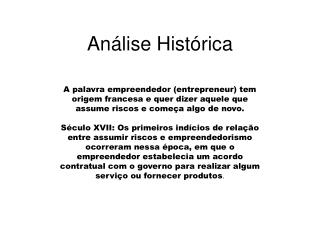 Análise Histórica