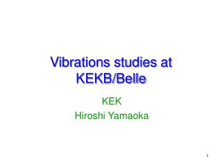 Vibrations studies at KEKB/Belle