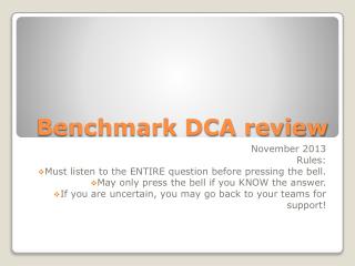 Benchmark DCA review