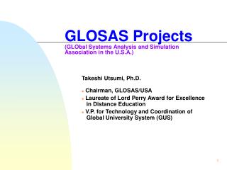 GLOSAS Projects (GLObal Systems Analysis and Simulation Association in the U.S.A.)