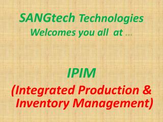 SANGtech Technologies Welcomes you all at …