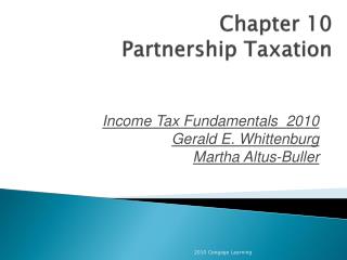 Chapter 10 Partnership Taxation