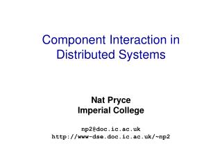 Component Interaction in Distributed Systems