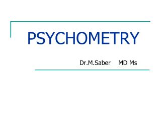 PSYCHOMETRY