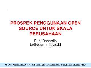 PROSPEK PENGGUNAAN OPEN SOURCE UNTUK SKALA PERUSAHAAN