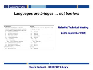Languages are bridges … not barriers