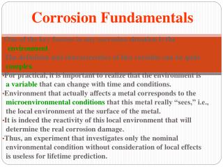 Corrosion Fundamentals