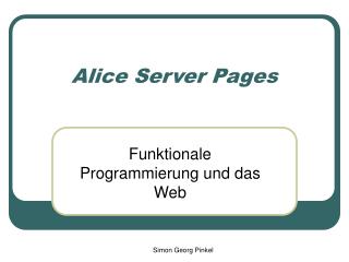 Alice Server Pages