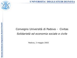 Convegno Università di Padova - Civitas Solidarietà ed economia sociale e civile