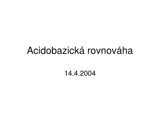 Acidobazická rovnováha