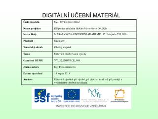 DIGITÁLNÍ UČEBNÍ MATERIÁL