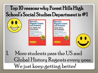 Top 10 reasons why Forest Hills High School’s Social Studies Department is #1