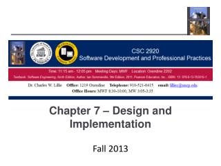 Chapter 7 – Design and Implementation