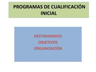 PROGRAMAS DE CUALIFICACIÓN INICIAL