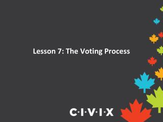 Lesson 7: The Voting Process