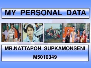 MY PERSONAL DATA