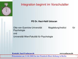 Integration beginnt im Vorschulalter