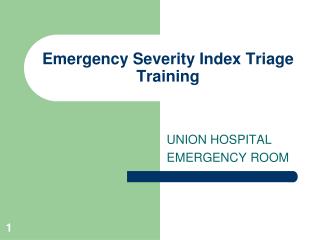 Emergency Severity Index Triage Training