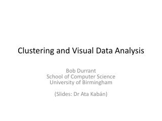 Clustering and Visual Data Analysis