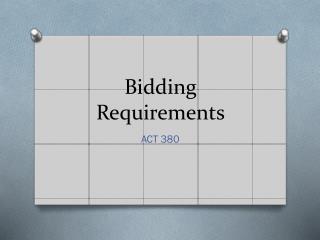 Bidding Requirements