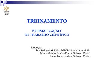 TREINAMENTO NORMALIZAÇÃO DE TRABALHO CIENTÍFICO