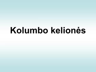 Kolumbo kelionės