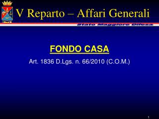 V Reparto – Affari Generali