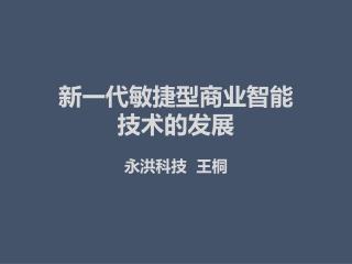 新一代敏捷型商业智能 技术的发展