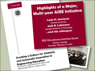 U.S. engineering education for the 21 st century “How could/should ASEE contribute?!’